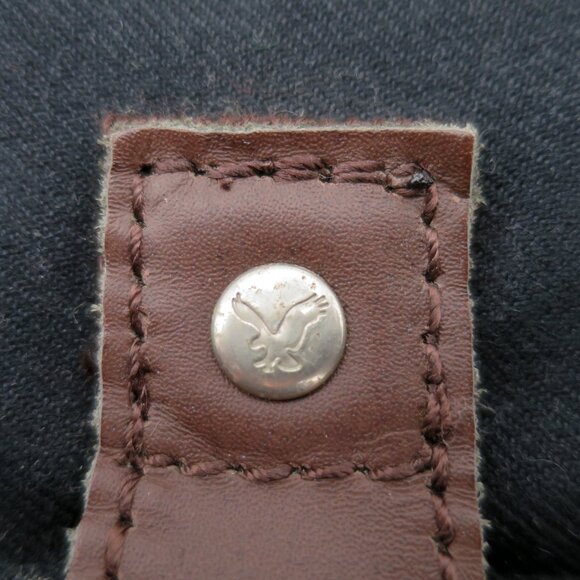 NWT American Eagle AE Campus Messenger Bag Y2K Black Canvas Saddle Style - Picture 7 of 12